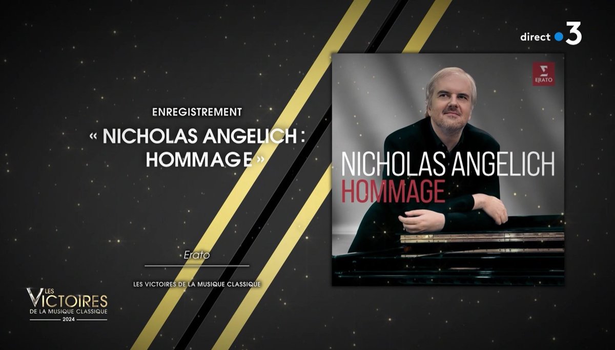 #NicholasAngelich remporte la catégorie 'Enregistrement'. 🙏🖤 #Victoires2024 #VictoiresClassique2024