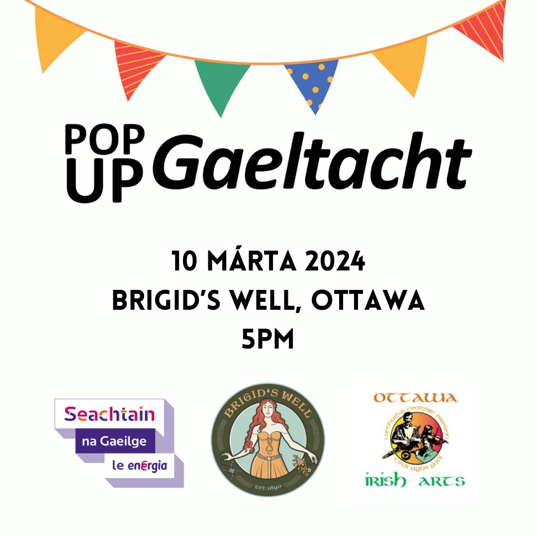 Gaeilge Ottawa (@gaeilgeottawa) on Twitter photo Bígí linn! Join us for our Seachtain na Gaeilge Pop-Up Gaeltacht in <a href="/brigidswellpub/">Brigids Well</a> on Sunday 10th March at 5pm! A great opportunity to come together, speak and practise whatever Gaeilge you have & enjoy a pint! #SnaG24 <a href="/SnaGaeilge/">Seachtain na Gaeilge le Energia</a> <a href="/OttawaCCE/">Ottawa Irish Arts</a> Bígí linn! Join us for our Seachtain na Gaeilge Pop-Up Gaeltacht in <a href="/brigidswellpub/">Brigids Well</a> on Sunday 10th March at 5pm! A great opportunity to come together, speak and practise whatever Gaeilge you have & enjoy a pint! #SnaG24 <a href="/SnaGaeilge/">Seachtain na Gaeilge le Energia</a> <a href="/OttawaCCE/">Ottawa Irish Arts</a>