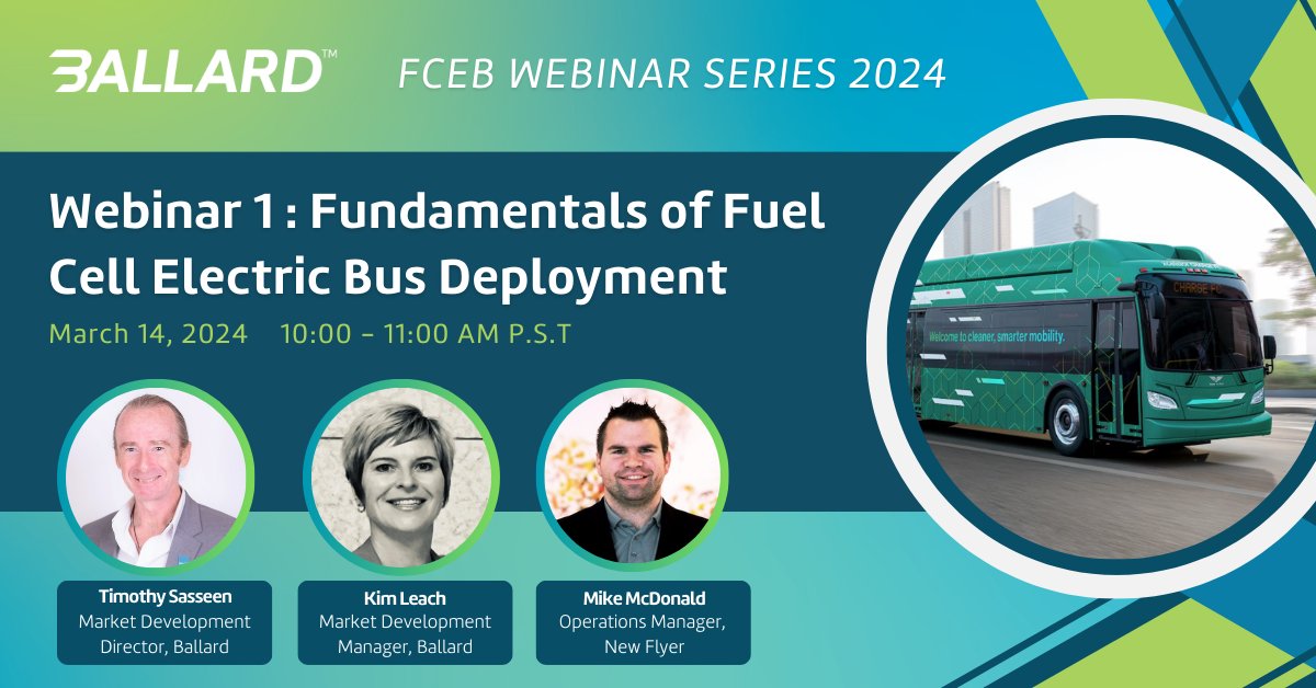 We are back with the Fuel Cell Electric Bus Webinar Series 2024! 💻🚌🌿 Kicking off the series this month, we bring to you 'Webinar 1: Fundamentals of Fuel Cell Electric Bus Deployment’. See the agenda and register here: bit.ly/3P6Xkjt