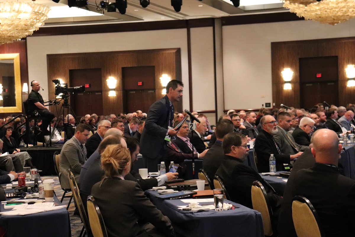 NeCGA's tweet photo. This morning delegates from corn production states met to discuss proposed resolutions. Corn Congress was full of farmers' voices being heard! #NeCGA #CornCongress https://t.co/ybSblWJVlF