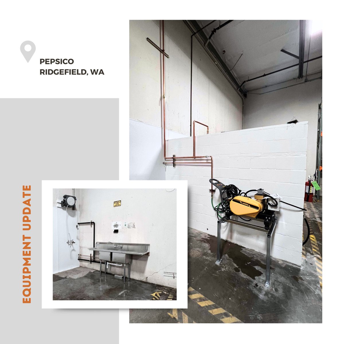 JRTMechanical's tweet photo. Service Highlight 👏

We’ve been doing some work for PepsiCo of Ridgefield. 

This is a new wash station refresh &amp; service shop tub replacement we did recently.

- https://t.co/A9todocyd8