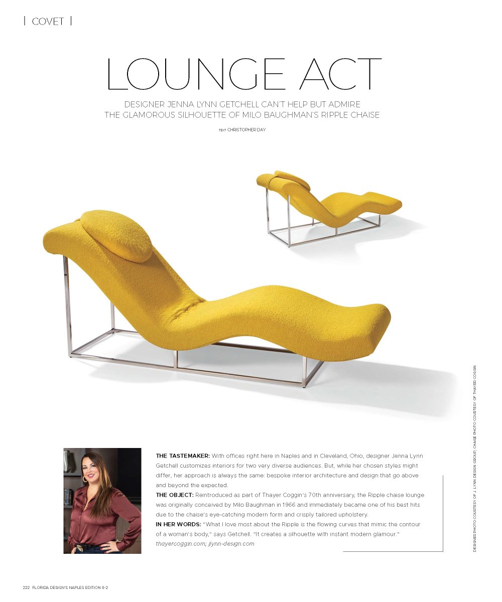 ThayerCoggin's tweet image. Designer Jenna Lynn Getchell picks our new Milo Baughman Ripple Chaise as covet-worthy in the latest edition of  @fldesignmag #homedecorideas #chaiselounge