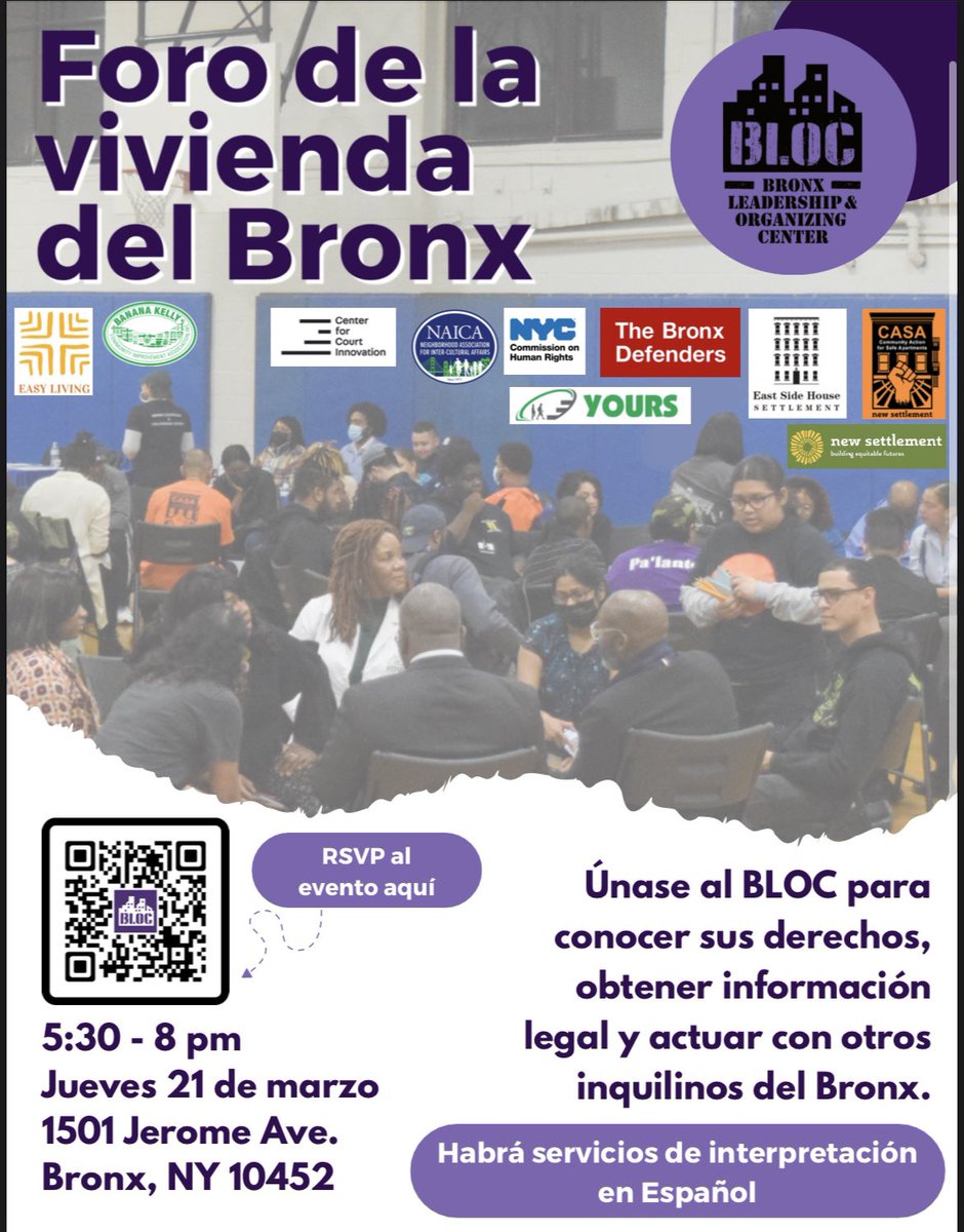 Empowerment starts with knowledge. Join us at the Bronx Housing Forum to learn, advocate, and stand together against evictions. #BronxStrong #HousingJustice