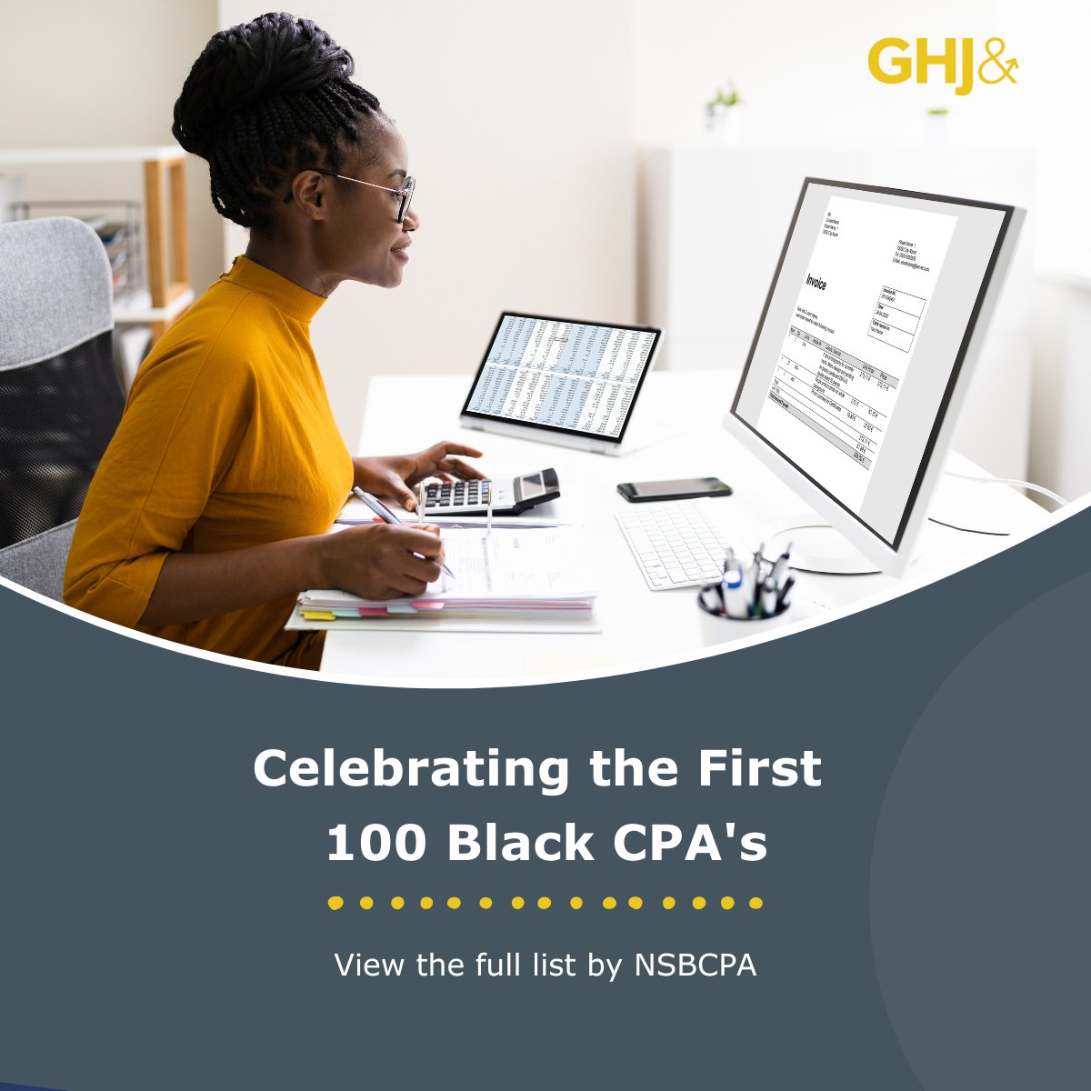 GHJ honors the first 100 Black CPAs and the resilience they represent in accounting. From the first CPA in 1921 to today, we're committed to continuing their legacy through support for #BIPOC professionals and clients. #BlackHistoryMonth <a href="/nsbcpa/">NSBCPA</a> 
bit.ly/4bTT3tA
