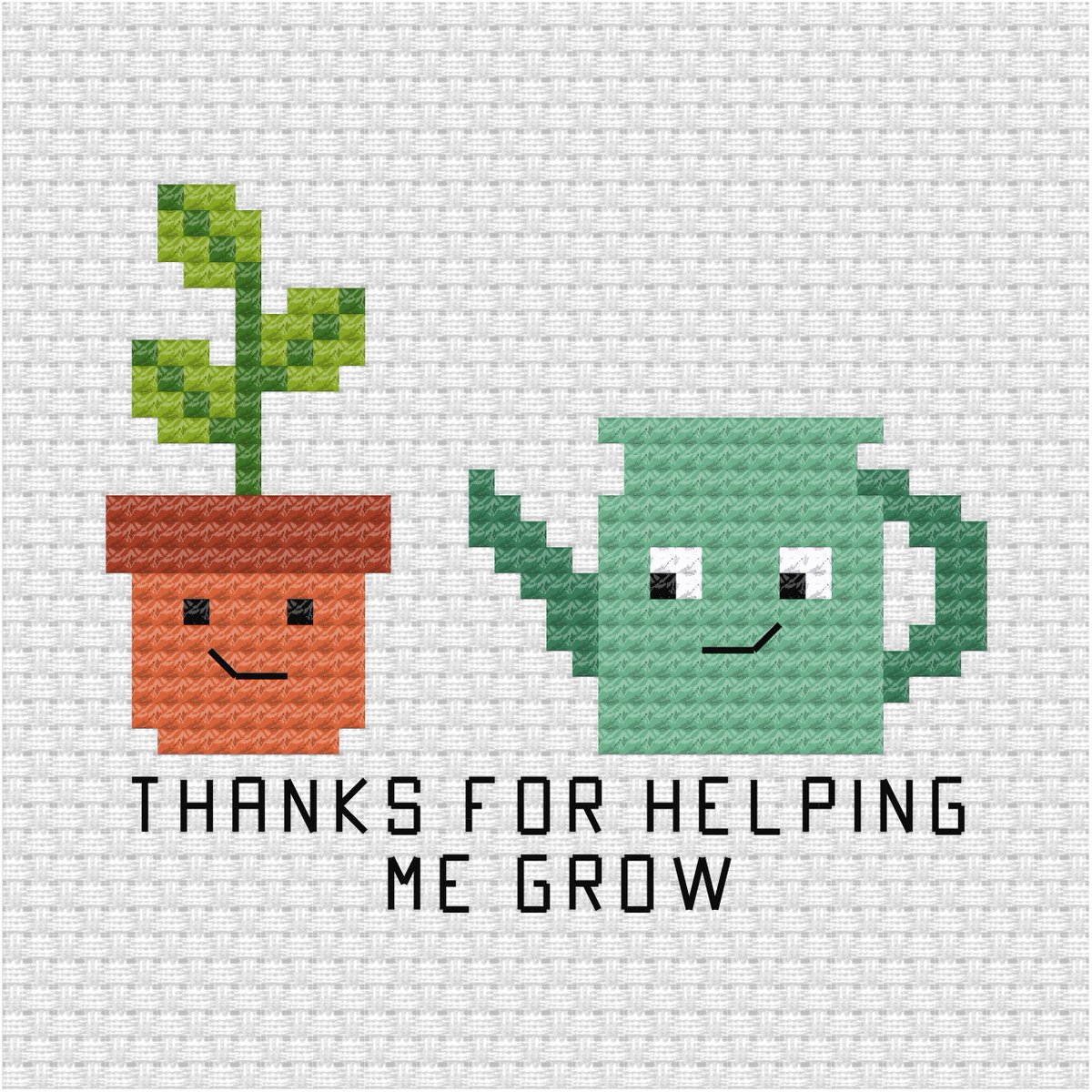 Hi patrons, this plant and watering can is a cute way to thank somebody for helping you grow. patreon.com/patreon #crossstitchpattern #patreoncreator #plantcrossstitch #plantlover