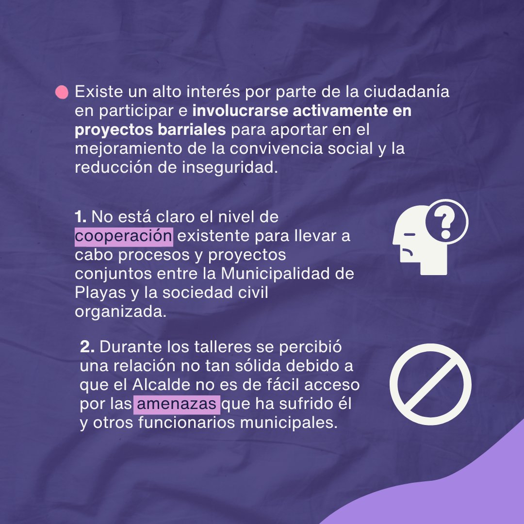 #GuayasConvive: En Playas no está claro el nivel de cooperación existente entre la Municipalidad y la sociedad civil organizada.

Conoce más acerca de los resultados de los laboratorios de convivencia social de este cantón en nuestra web.

#OPPG #ConvivenciaSocial #Playas