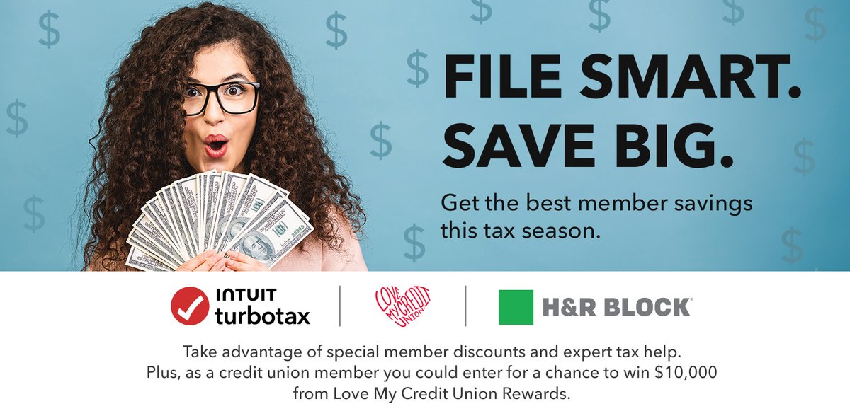 Get special discounts on tax prep services through our partnership with Love My Credit Union Rewards. Plus, enter for a chance to win $10K! Visit bit.ly/42kDXc7 to learn more and get started. #taxseason #money #financialwellness