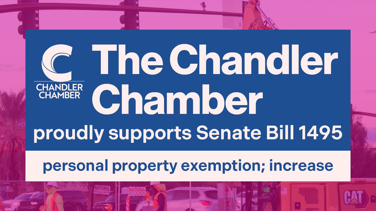AZ's business personal #propertytax is burdensome to businesses & hinders their capacity for investment and innovation. The Chandler Chamber supports an increase in the #taxexemption threshold to support a vibrant business environment conducive to long-term, #sustainablegrowth.