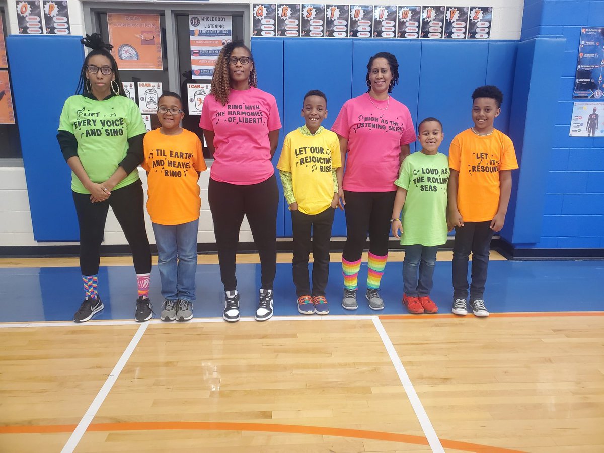 Today some of our teachers and their children celebrated Black History month and Neon Day! @ROSArockets