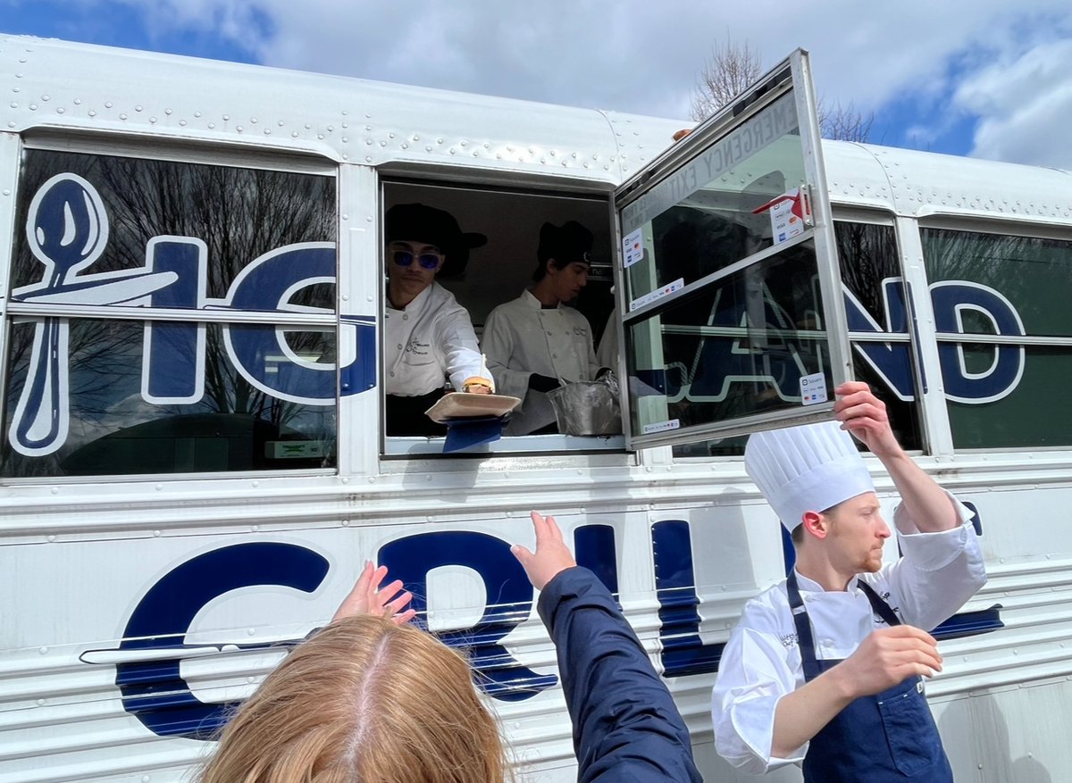 RIDeptEd's tweet photo. Today, @WPSBulldogs unveiled their brand-new food trailer, thanks to RIDE’s #MenuForSuccess initiative! Students are gaining valuable skills in culinary and entrepreneurship. Read more about our initiative & upcoming food truck roundup: https://t.co/ecZog7Sj5S #CTEMonth https://t.co/ck6Z6zXQxq