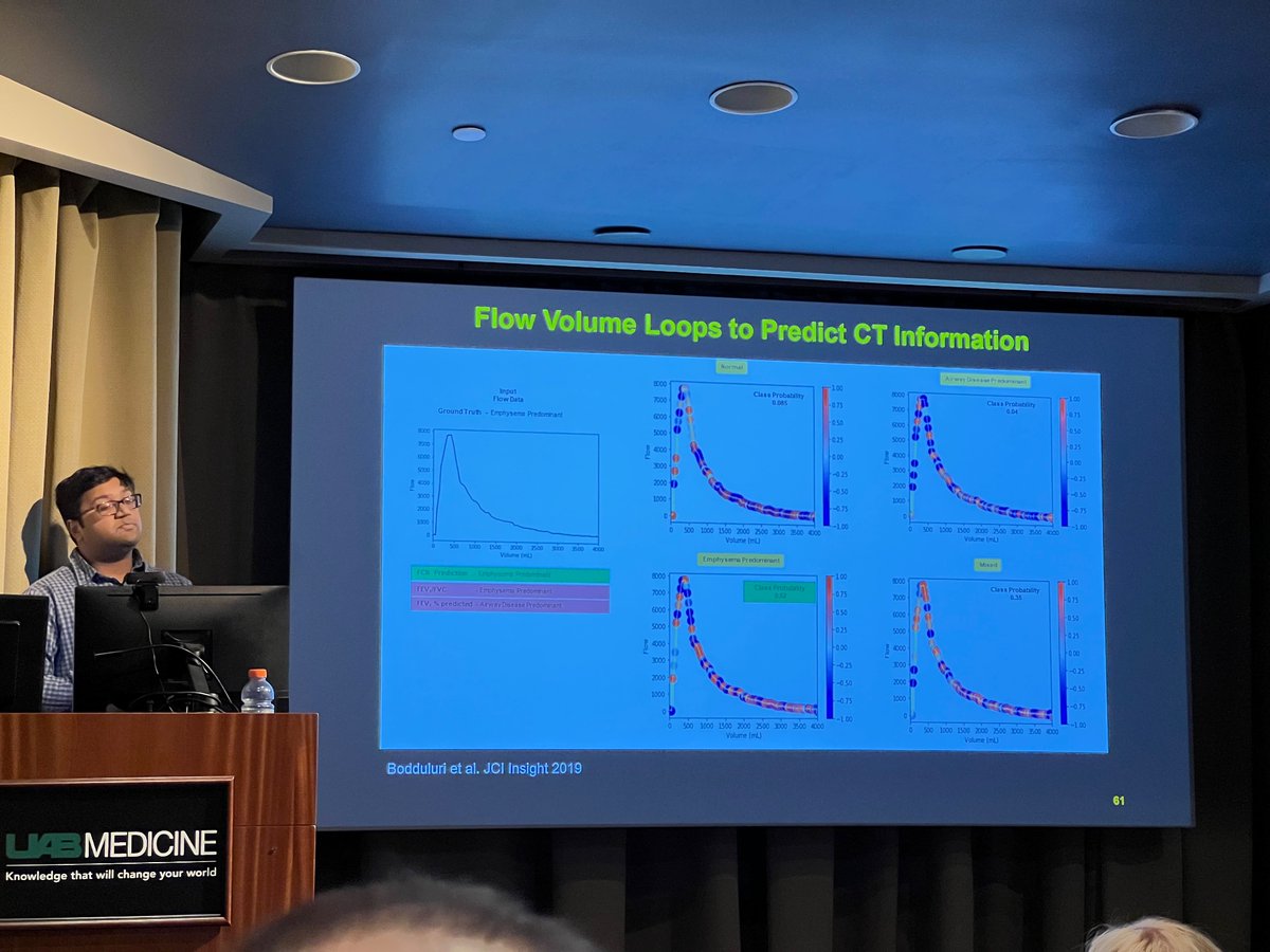 Fantastic pulmonary grand rounds presentation on Imaging and AI in #COPD by @sandeep_boddu #LungImagingLab @UABPulmonary