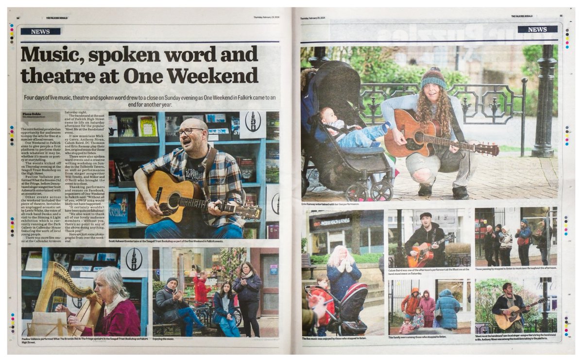 Two-page spread round-up of 2024's #OneWeekendInFalkirk. Fantastic support from @falkirk_herald - much appreciated, too!
See you all next year!!