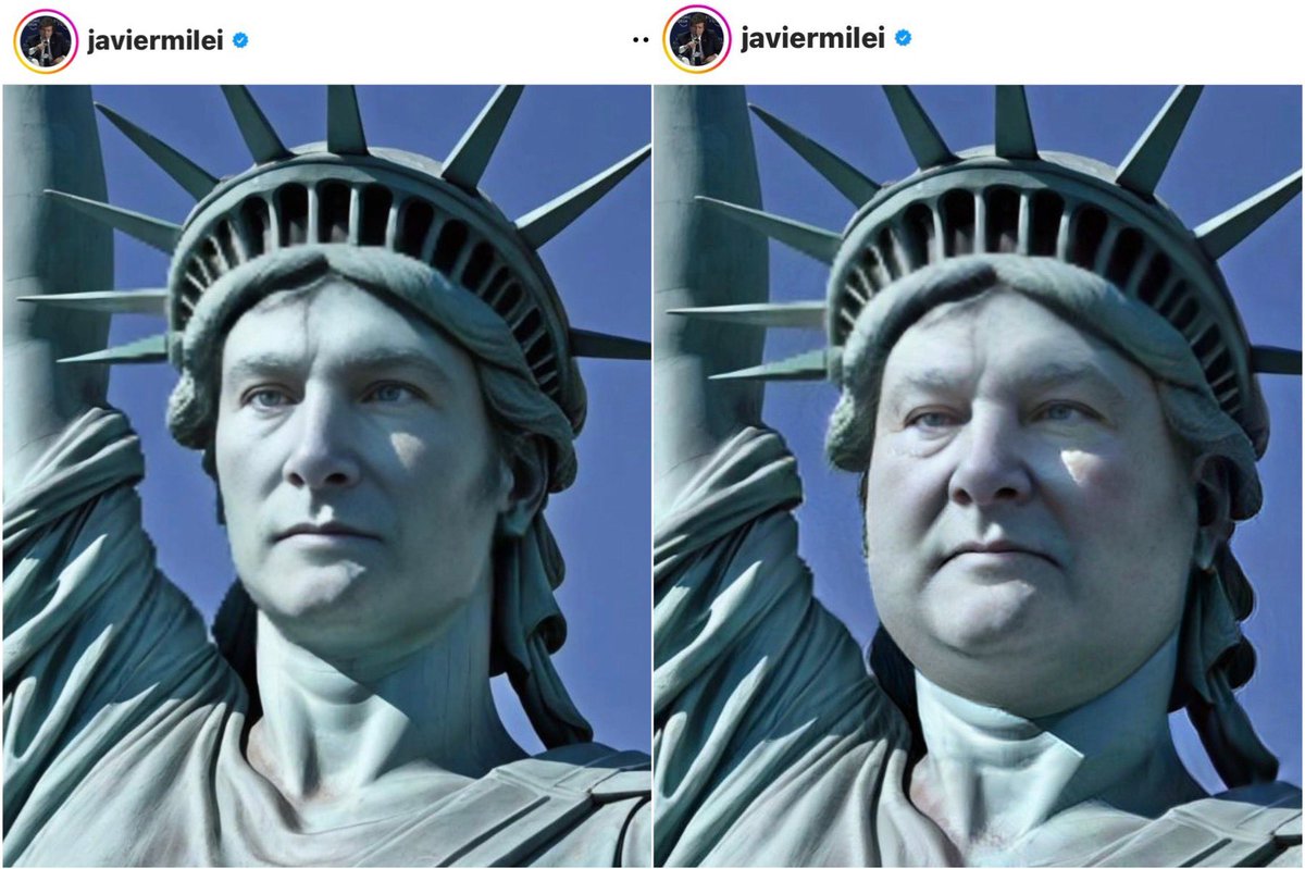 puellaok's tweet photo. Milei en su complejo de inferioridad, sueña con ser una cosa que jamás será.
No es ni yankee.
No es buen tipo.
No es un buen economista 
No será nunca un líder. 
No es inteligente. 
No sabe ni hablar.
Sigan haciéndole creer que es un león, pero se parece a Nerón y terminará igual.
#ElPeorPresidenteDeLaHistoria