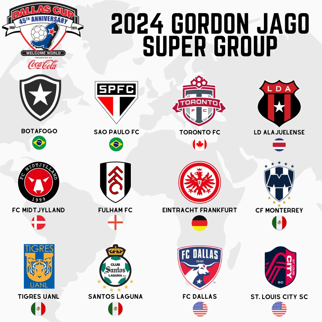 dallascup's tweet photo. MLS Academy Sides @FCDallas, @TorontoFC , and @stlCITYsc to Compete in 2024 U19 Gordon Jago Super Group #DC45 #DallasCup
12-team Super Group represents 8 countries & features 6 former Super Group champions
https://t.co/fyzF5FPNHw
@FCDallasYouth @STLCITYAcademy @tfcacademy https://t.co/PieTYdV85f