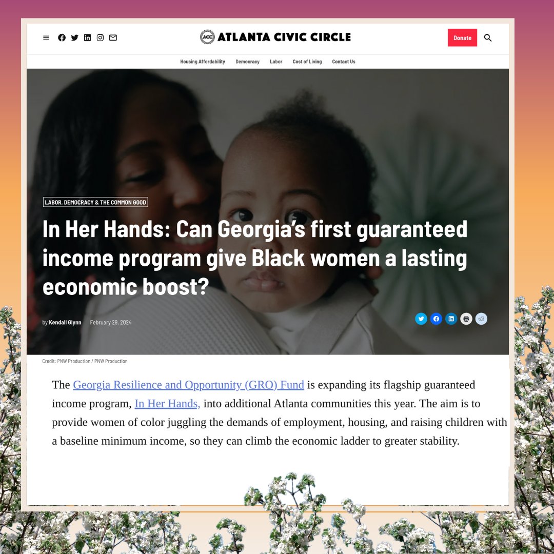 Closing out #blackhistorymonth is a little history of our own making.

In Her Hands, our flagship #guaranteedincome initiative, is the first GI program of its kind in Georgia and the largest one nationally focused on Black women.