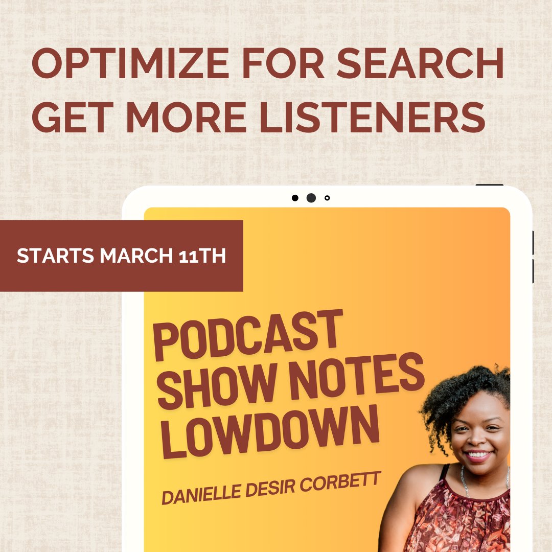 Show notes are one of the most available assets you can create for your podcast, but there's so much bad advice online. Back by popular demand, join my upcoming FREE 5-day email challenge where I'll share with you easy things you can do to improve. danielledesir.thrivecart.com/show-notes-cha…