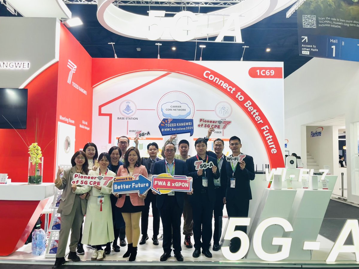 Thank you so much to everyone who joined us on this unforgettable journey! See You Next Year. #MWC25👋

#TozedKangwei #ConnecttoBetterFuture #MWC24 #FutureFirst #5GAdvanced #WiFi7