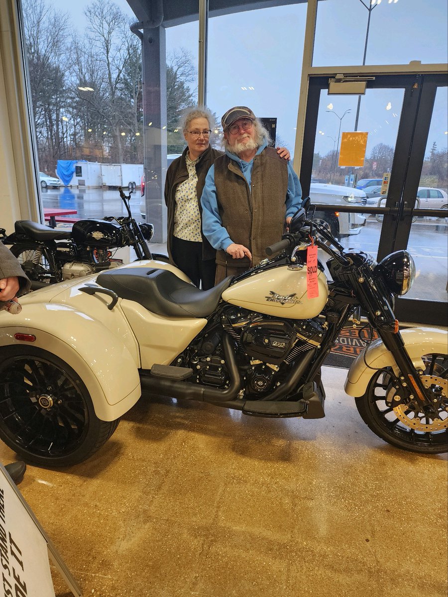 shoreline_hd's tweet photo. Say hi to Dan, the newest member of our riding family! Here he is, beaming with pride beside his first freewheeler. The joy on his face says it all. Welcome to the Shoreline Harley-Davidson community, Dan! https://t.co/ONyvcqvTnR