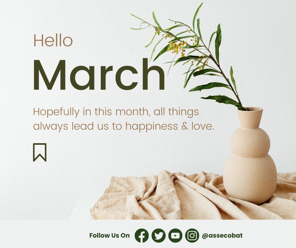 assecobat's tweet photo. 🌸🎉 Hello March! 🌼 As we step into the month of women, let's celebrate the incredible achievements, strength, and resilience of women around the world. 💪✨ 💃🌟 #HelloMarch #MonthOfWomen #Empowerment #Strength #Equality #ASSECOBAT 🌺👩‍🦰🌈 https://t.co/ZZtBQPUMkj