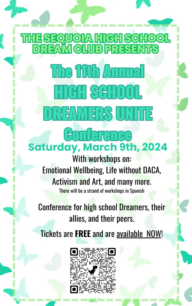 TheLIBREProject's tweet image. Those who live in the #RedwoodCity Area, joined us, #TheLIBREProject a resource table at the #SequoiaDreamersClub conference on March 9. 
Register here for this free event: eventbrite.com/e/high-school-…