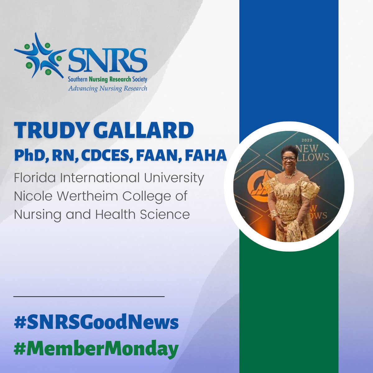 Trudy Gaillard, PhD, RN CDCES, FAAN, FAHA has been inducted into the American Academy of Nursing distinguished nurse leasers into the 2023 Class Fellow at the Academy's annual Health Policy Conference on October 5-7, 2023 in Washington, DC.