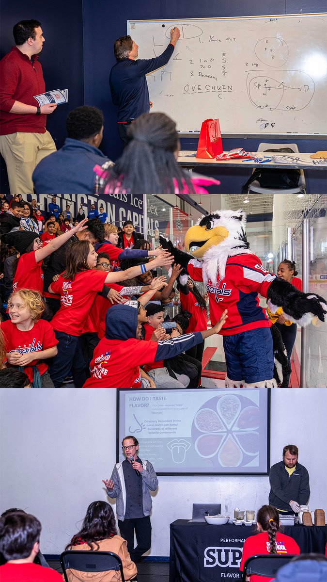 Capitals's tweet photo. Welcome to Hockey 101

Students from @HollinMeadowsES had a blast learning about STEM during today's Caps in School Field Trip, presented by @KPMGThrive and @EVERFI.

#ALLCAPS