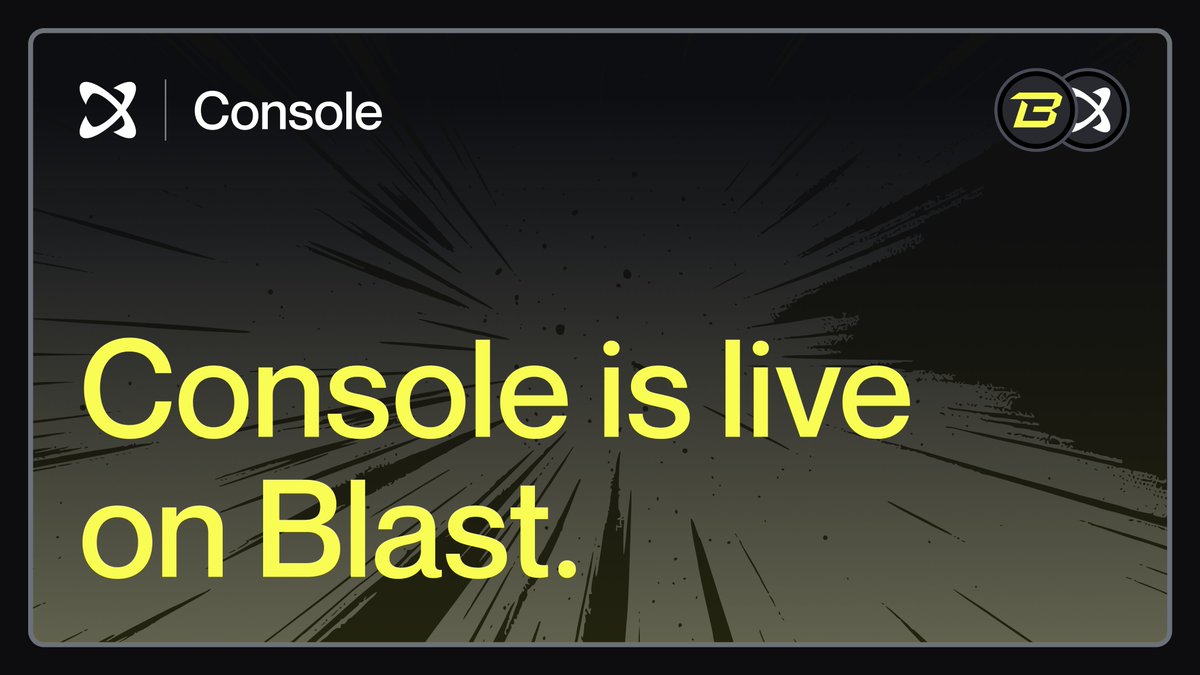 Console is officially live on @Blast_L2 🕹️ 💫 Console is the best way to interact with Blast dApps, as users get multiple layers of rewards: 1️⃣ 100% of Brahma's Blast Gold 2️⃣ Blast Yield & Points 3️⃣ Blast Gold of dApps you interact with Access Now: brahma.fi/blast