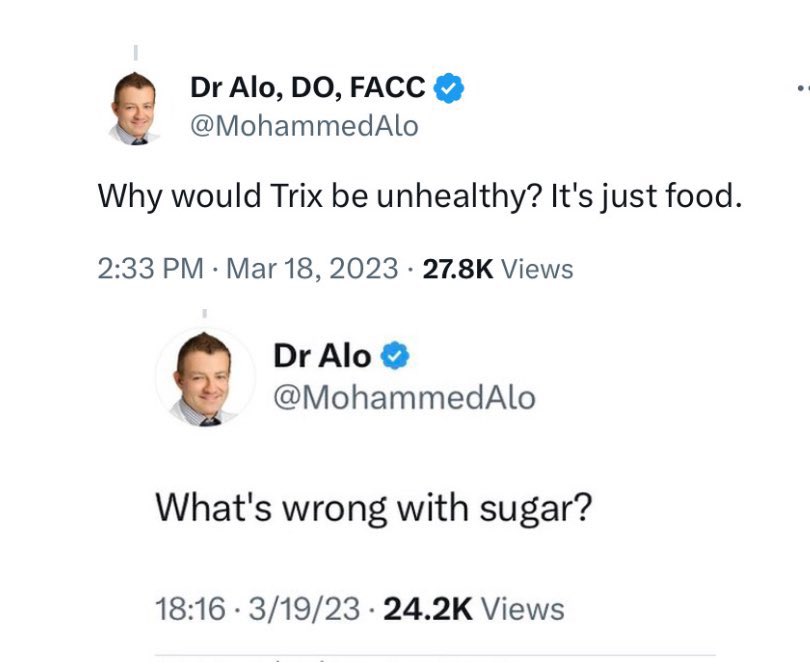 The reason why people are so unhealthy is because they think that they can put any “food” in their mouth and be fine so long as they don’t exceed their calories or gain weight. This is FALSE. High intakes of sugar/carbs leads to obesity, diabetes, artery damage, cavities etc.