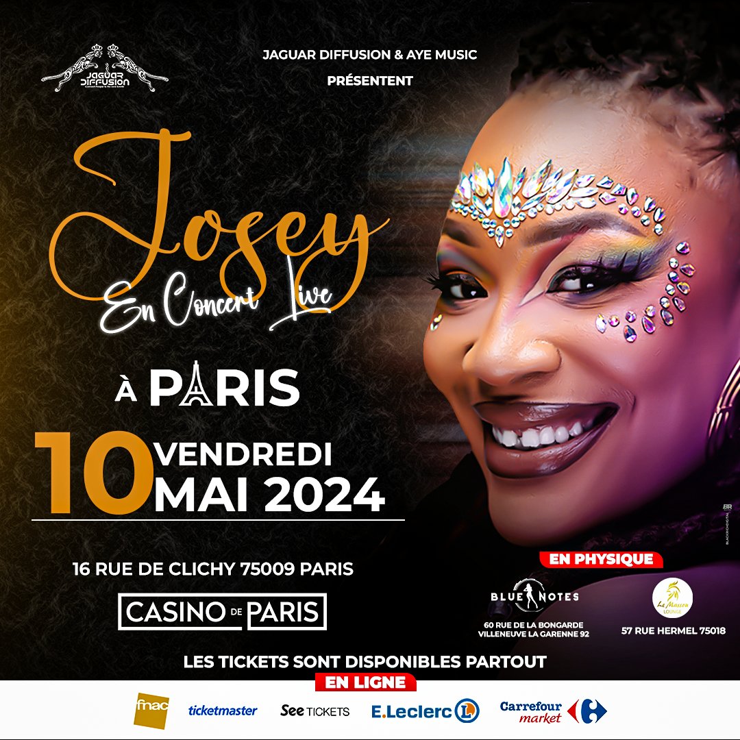 Baoule91's tweet photo. J’espère que vous n’avez pas oublié que la patronne Josey fait son concert à Paris le 10 Mai au Casino de Paris hein😍😍😍🇫🇷🇫🇷🇫🇷🇨🇮🇨🇮🇨🇮

Les tickets sont disponibles partout en physique comme en ligne 🥳🇫🇷🇨🇮 https://t.co/G37YtXLaoO
