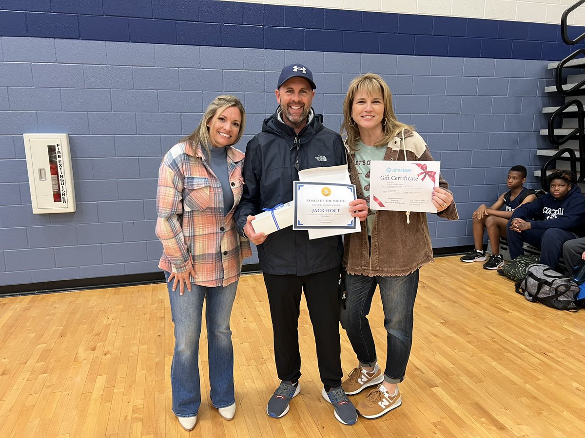 Congratulations to our middle school coach of the month Coach Holt!!  He is a top notch leader and we are lucky to have him as part of our athletic family! <a href="/CockrillCowboys/">Cockrill Middle School</a> <a href="/cryo_n/">Cryo N More</a>