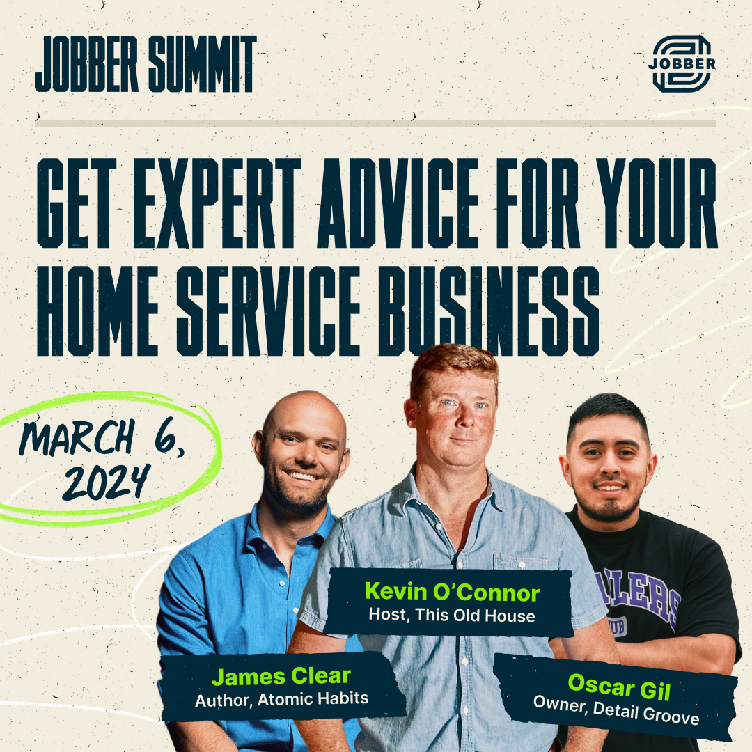 Bestselling author of Atomic Habits, <a href="/JamesClear/">James Clear</a>, and host of This Old House, <a href="/KevinOConnorTOH/">Kevin O'Connor</a>, are coming to Jobber Summit, our FREE online event on March 6. 🎉