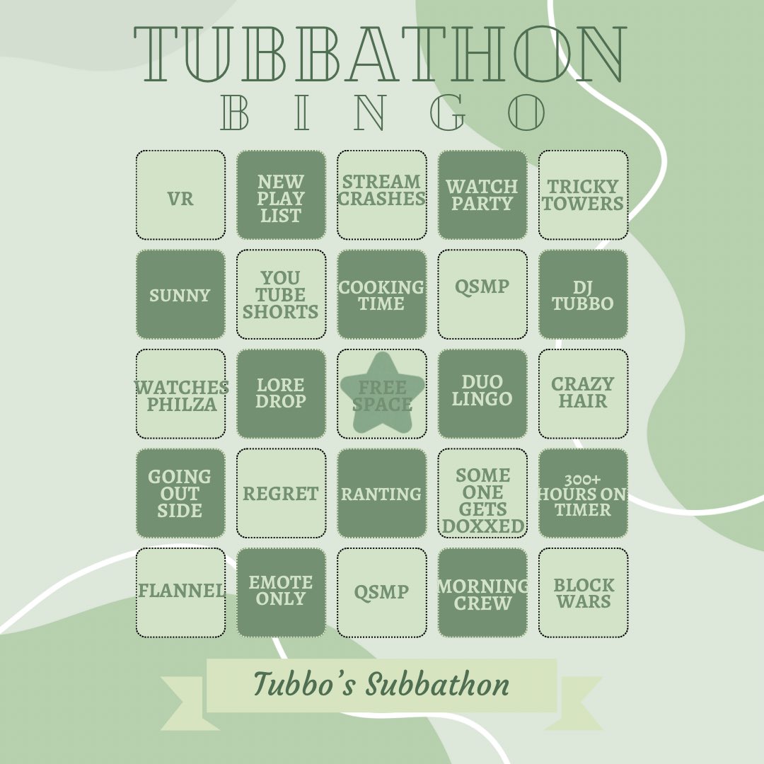 TeoBugg's tweet photo. Tubbathon Bingo cards!!!
They are all different
#TUBBO https://t.co/uDO8qdCOcZ