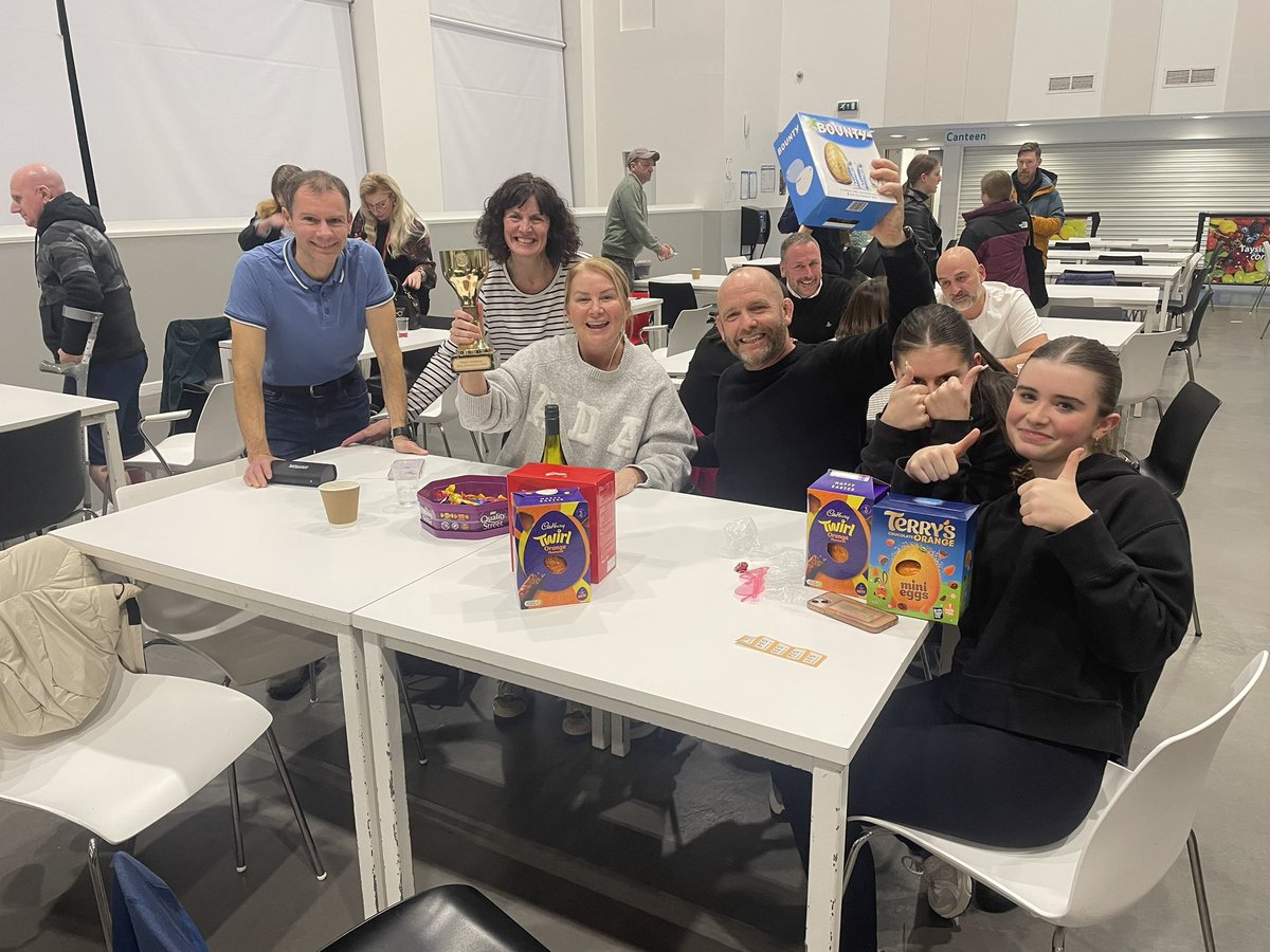 HarrisAcademyPE's tweet photo. A massive THANK YOU to everyone who came to the Harris PE quiz night to support our sports clubs. An outstanding amount of over £400 was raised! 👏 ⚽️ 💃 

Thank you to Mr Dyer for helping host and organise tonight’s event! 

Well done to our winners! 

@harrisacdundee https://t.co/ShkcrYJLgw