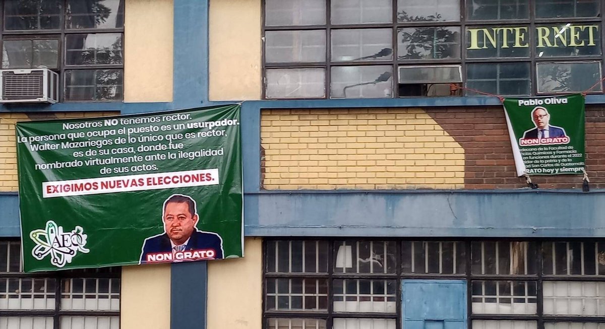 PrensaComunitar's tweet photo. #UsacResiste ✊🏾 Desde la Facultad de Farmacia de la USAC condenan las acciones prepotentes de miembros del CSU y Walter Mazariegos rector de facto. 📌

Exigen se repita la elección a Rector de la @SoyUSAC y denuncian como cómplice al ex rector Pablo Oliva Soto.📢

📷 Cortesía https://t.co/sljVgccljg