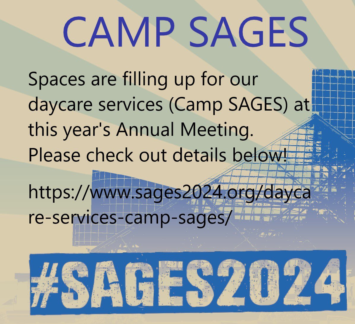Don’t miss out on daycare services at this year’s meeting!! #sages2024 sages2024.org/daycare-servic…