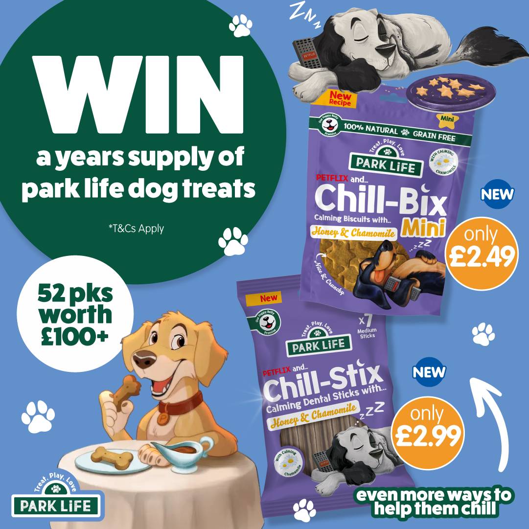 🐕COMPETITION TIME🐕

Did you spot these PARK LiFE Chill-Bix on #DragonsDen tonight?

They're in B&amp;M now; to celebrate we're giving you the chance to win a YEAR'S SUPPLY of Park Life dog treats!

For a chance to #WIN;

1) FOLLOW US
2) RT
3) COMMENT #BMParkLife

Ends 9am 7/3/24