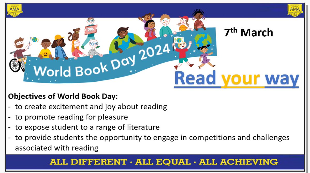 AmaLiteracy's tweet photo. World Book Day is fast approaching and we have a range of fantastic activities and competitions to get involved with! @AstonManorAcad https://t.co/1hYN18Vjqc