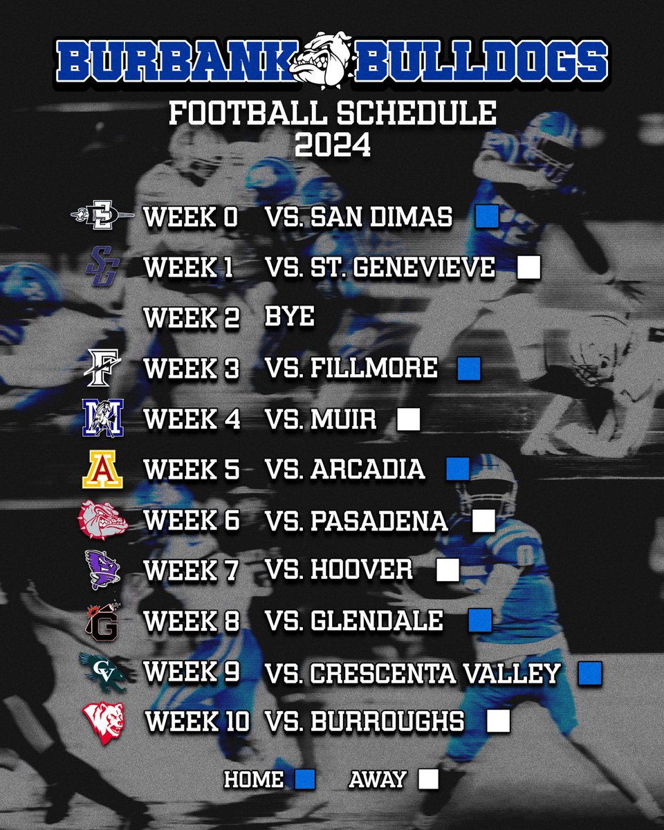 Titans618's tweet photo. Mark your calendars for the 2024 Burbank High Football Season!!!@myBurbankSports, @BurbankFootball, @Assad5Rick , @Tarek_Fattal, @latsondheimer, @SGVNSports, @Lorothehomie https://t.co/UvYRsiIXVZ