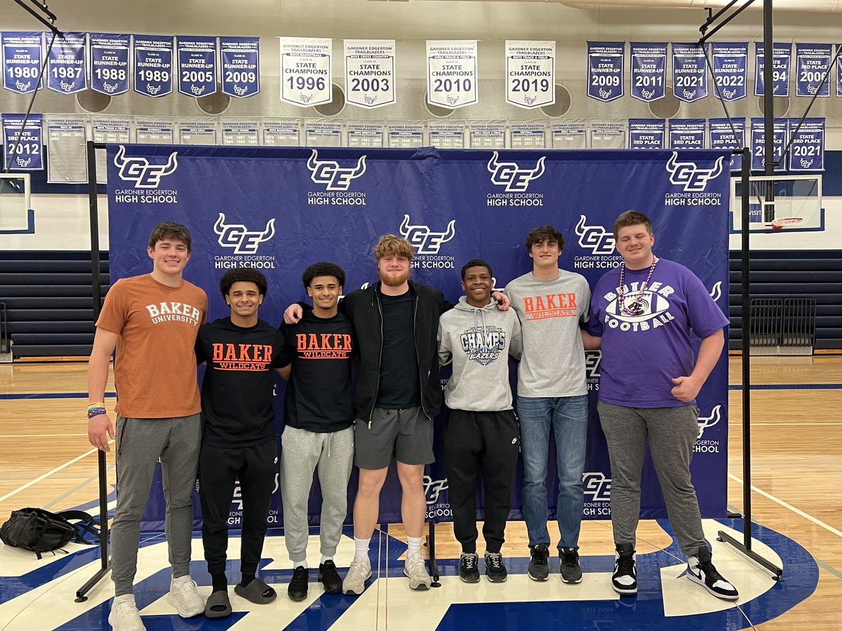 CoachJesseOwen's tweet photo. Awesome signing ceremony today for our seniors moving on to compete as student-athletes in college. Very proud of these guys! They will be missed.
@GETrailblazerFB 
#toGEtherforever 🤘🏈 https://t.co/hliJmIm5jD