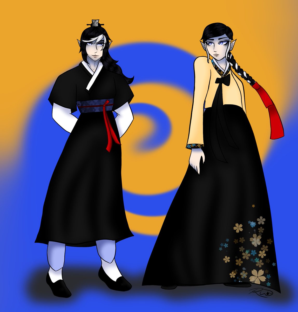 witchofjoten's tweet photo. I told you it wasn’t just her! It’s Aurora and her brother! I wanted to fulfill a head canon i have so i drew the Beaubier twins in hanboks! So enjoy! #jeannemariebeaubier #jeanpaulbeaubier #aurora #northstar #alphaflight #xfaqtor #digitalart #ArtistOnTwitter #headcanons https://t.co/UO9nNFljiJ