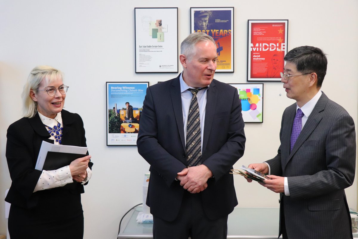 The China Institute (@ualbertachina) on Twitter photo Honoured to welcome Amb. Cong <a href="/ChinaEmbOttawa/">中国驻加拿大大使馆 Chinese Embassy in Canada</a>, and Consul General Zhao to exchange views on the Canada-China relationship, discuss paths forward, and offer a sneak preview of the upcoming 'Echoes of Thunder' exhibition <a href="/UAlbertaMuseums/">University of Alberta Museums</a> Mactaggart Collection. #canadachina 🇨🇦🇨🇳 Honoured to welcome Amb. Cong <a href="/ChinaEmbOttawa/">中国驻加拿大大使馆 Chinese Embassy in Canada</a>, and Consul General Zhao to exchange views on the Canada-China relationship, discuss paths forward, and offer a sneak preview of the upcoming 'Echoes of Thunder' exhibition <a href="/UAlbertaMuseums/">University of Alberta Museums</a> Mactaggart Collection. #canadachina 🇨🇦🇨🇳