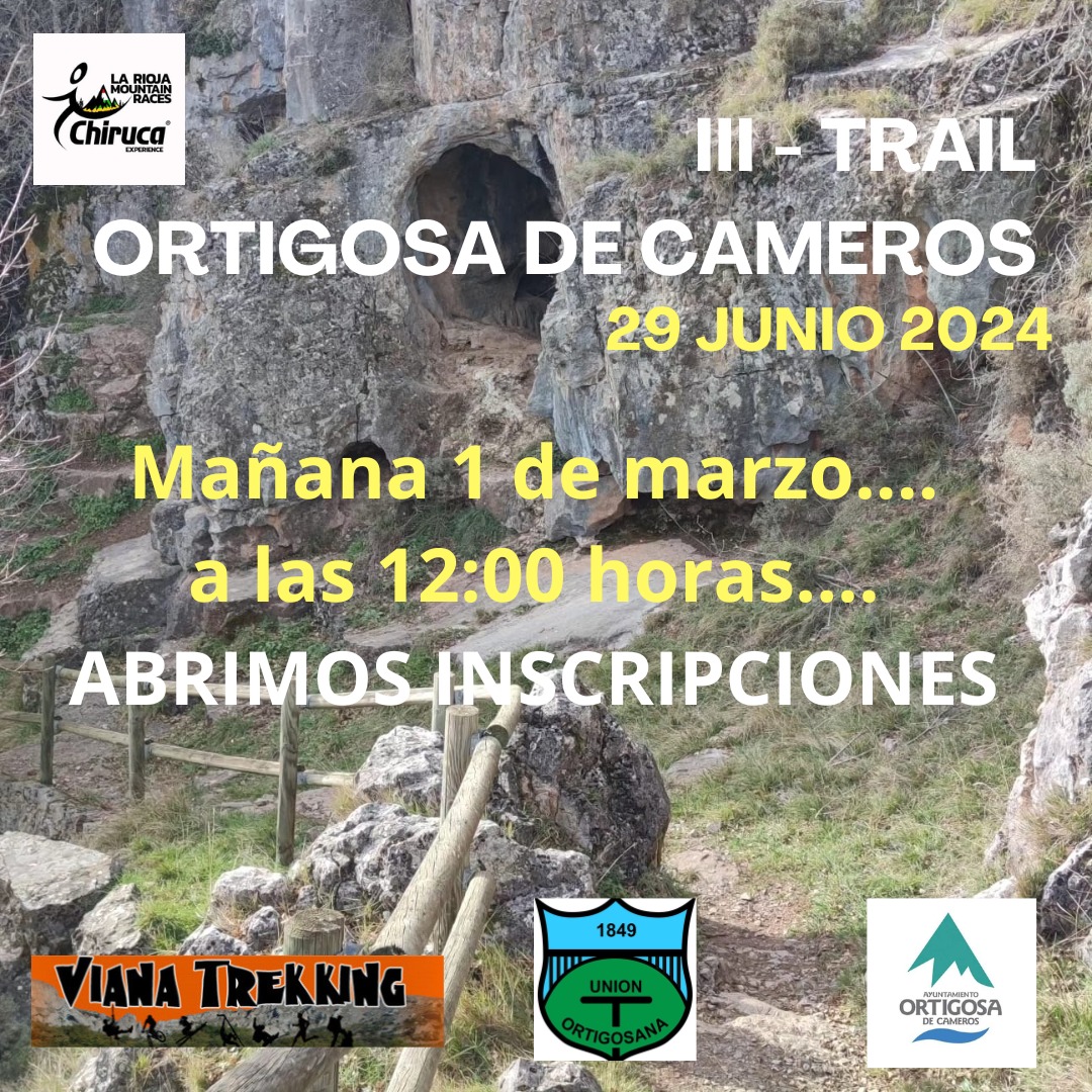OrtigosaTrail's tweet photo. Pues aquí estamos !!! Mañana al mediodía se abren la inscripciónes para la 3ª @OrtigosaTrail . Nos vemos el 29/6 de acuerdo ?! 
@Chiruca 
@pimiento_negro 
@VianaTrekking 
@crownsportnutri 
@AkMuseum 
@lariojaorg 
@La_SER 
@tvr
#lariojamountainraces https://t.co/jRFkjng8LB