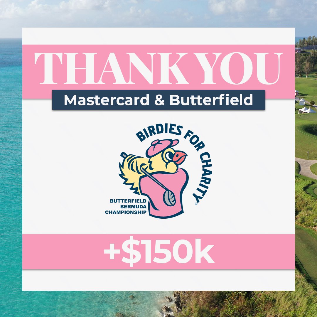 Mastercard and Butterfield help raise $150,00 for the 2023 Butterfield Bermuda Championship Birdies for Charity programme! #BBC23 #ButterfieldBDAChampionship