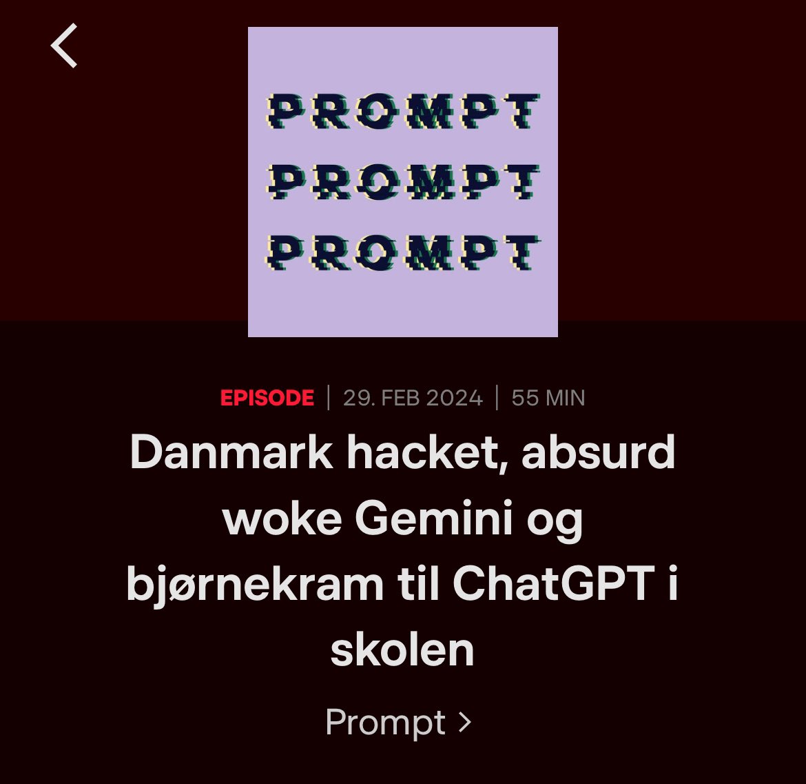 Det er mig der bjørnekrammer AI i skolen i dagens udgave af Promt. Pænt fedt at få taletid i sin favorit tech-podcast. Er jeg mon den første der har gjort <a href="/MarcelFard/">Marcel Mirzaei-Fard</a> målløs?
