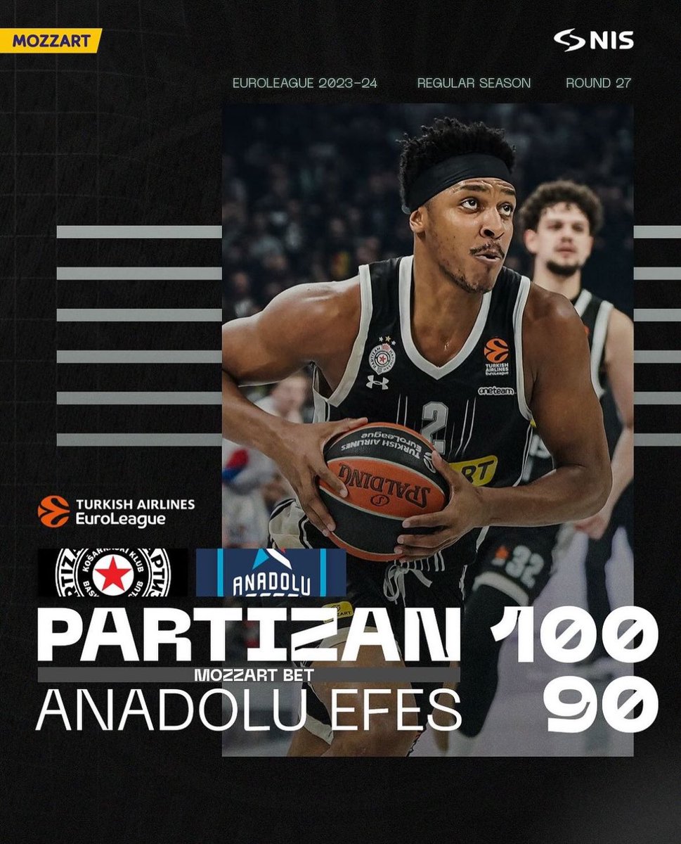 courtside_talks's tweet photo. Partizan BC escorts Efes back to Istanbul with 100 points in the bag!
#Euroleague #Partizan #Efes https://t.co/tiB1HKWmxA