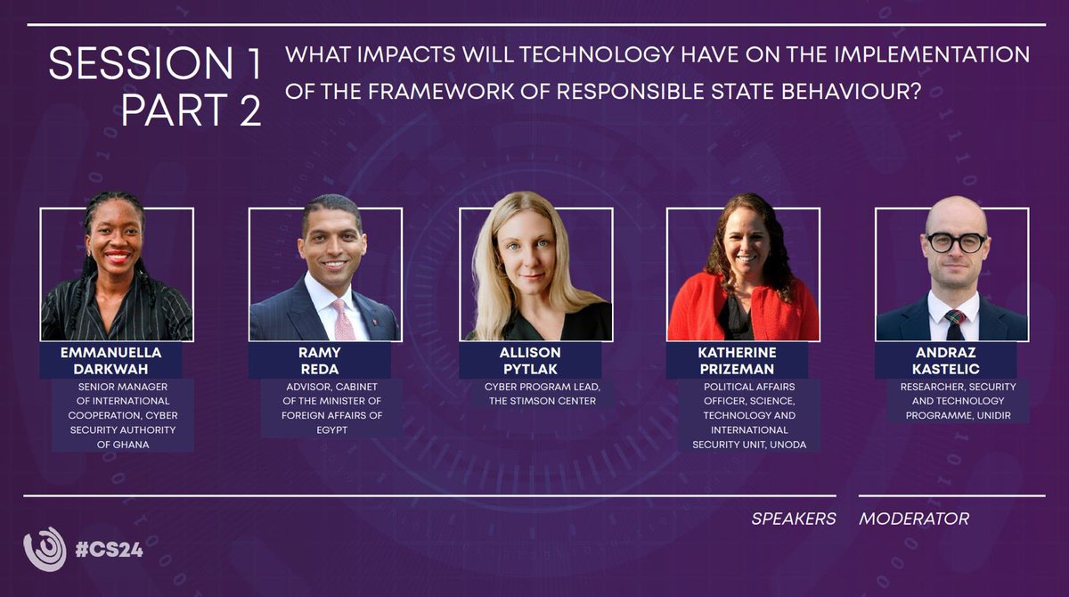 UNIDIR's tweet photo. 🚨  The second panel of the 2024 Cyber Stability Conference is about to start! 

Join us live for insights from experts discussing the role of technology in shaping responsible State behavior framework  🗣️🎙️

🔗  https://t.co/urzZ7TJnhj

#CS24 https://t.co/ABUQ9WQYC7
