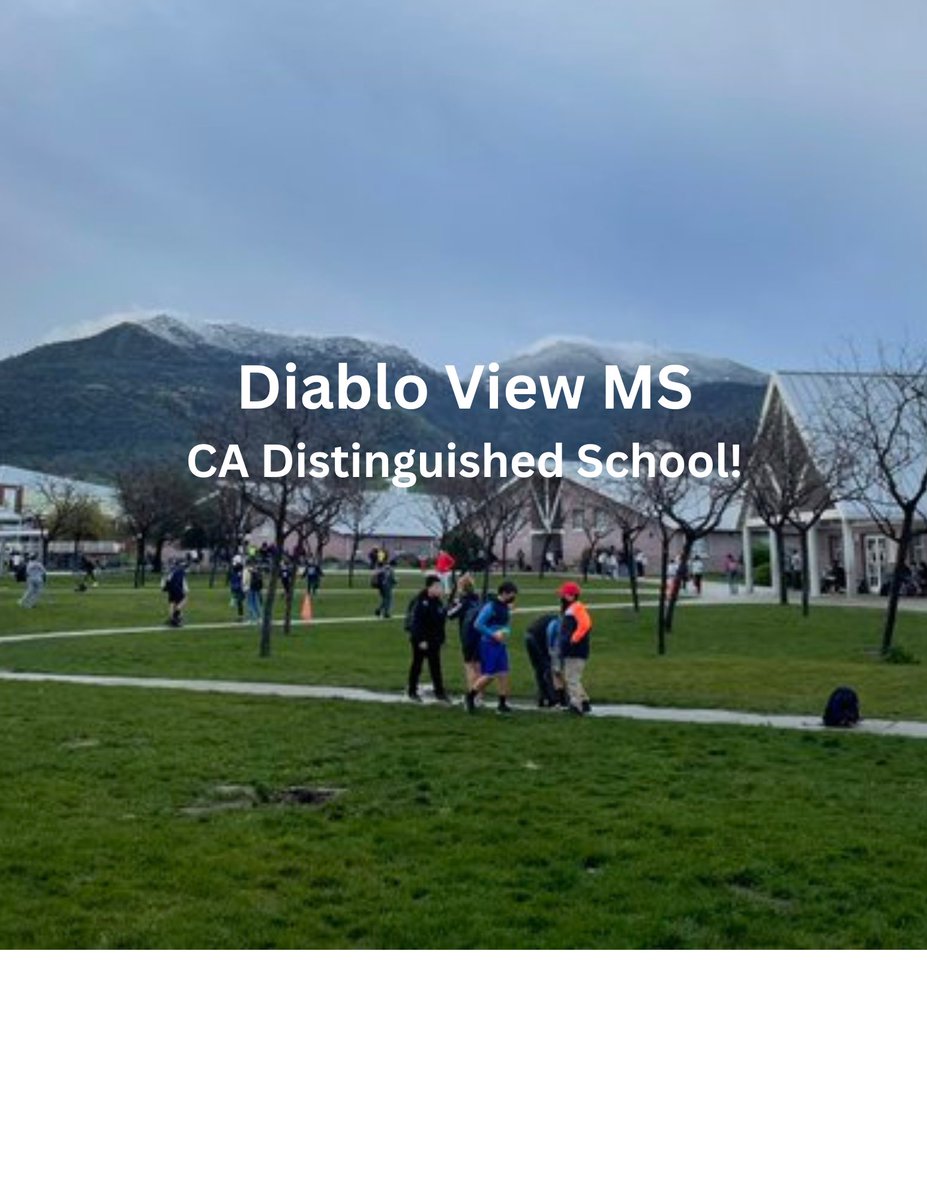 #MDUSD is pleased to announce that Diablo View Middle School in Clayton has been named a 2024 California Distinguished School by the CA Dept of Education! #MDUSDProud! cde.ca.gov/nr/ne/yr24/yr2…