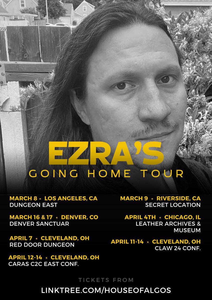 Announcing the Going Home Tour!  Check the image for dates and get your tickets or find out more with the link:
linktr.ee/houseofalgos