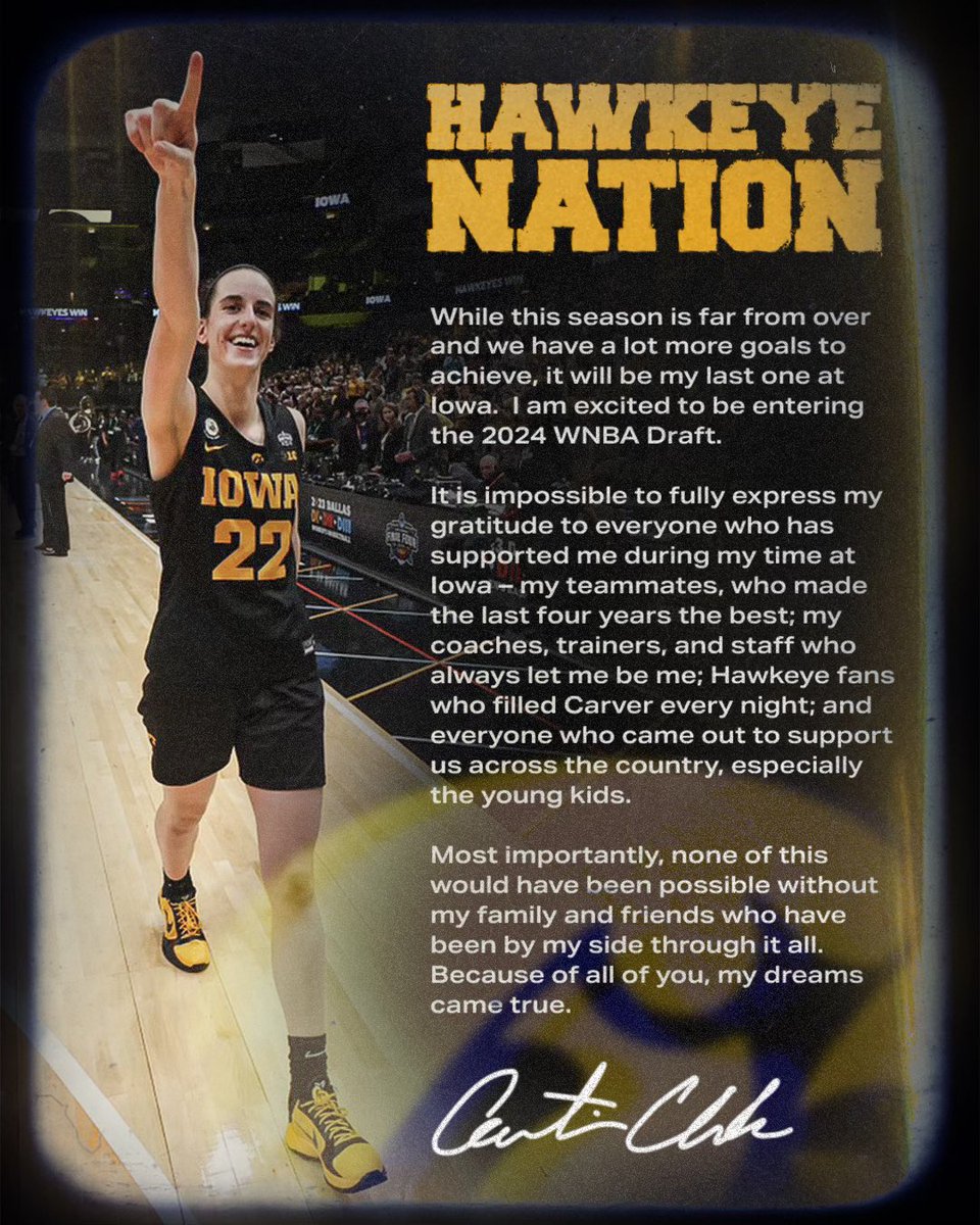 Caitlin Clark has declared for the WNBA Draft 👀

The Indiana Fever are 25/1 to win it all...