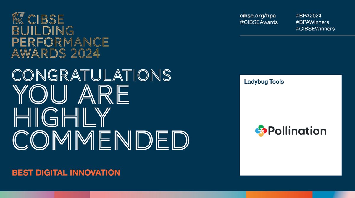 Up next, the Best Digital Innovation category. The judges have awarded a highly commended accolade to Pollination - Ladybug Tools <a href="/ladybug_tools/">ladybug tools</a>, well done! <a href="/CIBSE/">CIBSE</a> #BPA2024 (1/2)